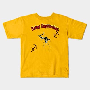 Being Sagittarius front image design Kids T-Shirt